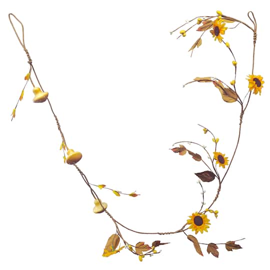 5ft. Yellow Sunflower & Mushroom Coiled Garland by Ashland®